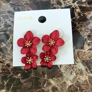 Earrings flowers red